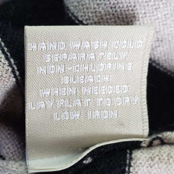 Joan Vass Black Brown Soft Lightweight Striped Turtleneck Sweater Size XS - Picture 7 of 7